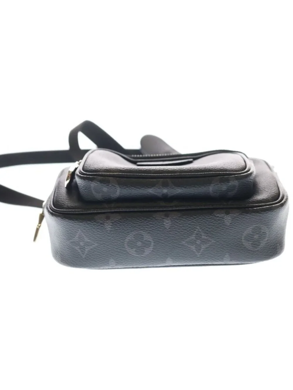 Louis Vuitton Monogram Eclipse Outdoor Pochette Mini Shoulder Bag Black Leather